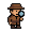 Pixel art of a detective with a microscope